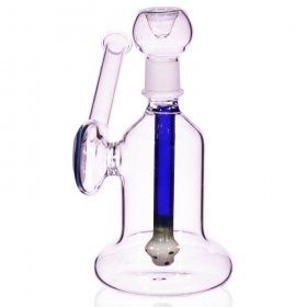 The Dabba Dabba Shroom 7 Clear Water Pipe with Blue Downstem and Mushroom Design New