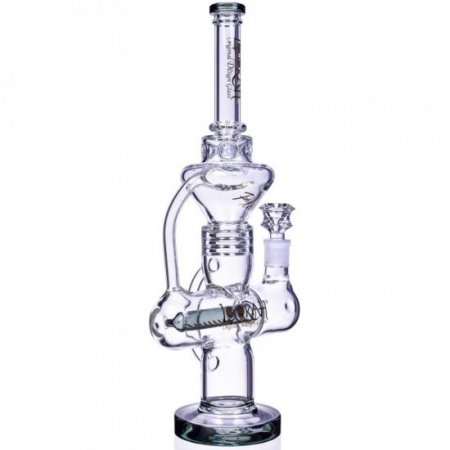 Smoking Prince Lookah 17" Inline Recycler Perc Bong Winter Green New