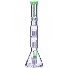 Hulk's Pipe Cheech Glass 19" Triple Tree Perc Beaker Base Bong Slyme New