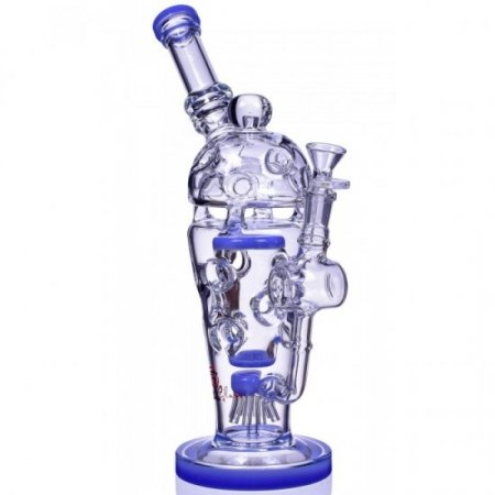 SmokeCup Trophy ChillGlass 13" Royalty Cone Sprinkler Perc Bong Blue New