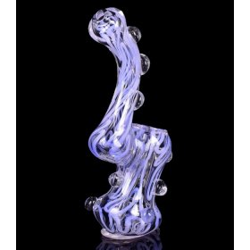6" SWIRLED BUBBLER WITH BEADS PURPLE New