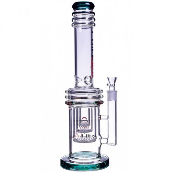 Chill Glass 17\" Bong with Triple Honeycomb Percs Very Thick and Heavy Teal New