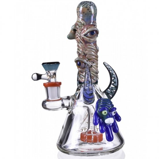 Triple Eye Horned Bong 8\" Showerhead Perc Bong Tattoo Glass New