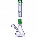 Nucleus 14" Inline to Coil Perc Beaker Bong Green New