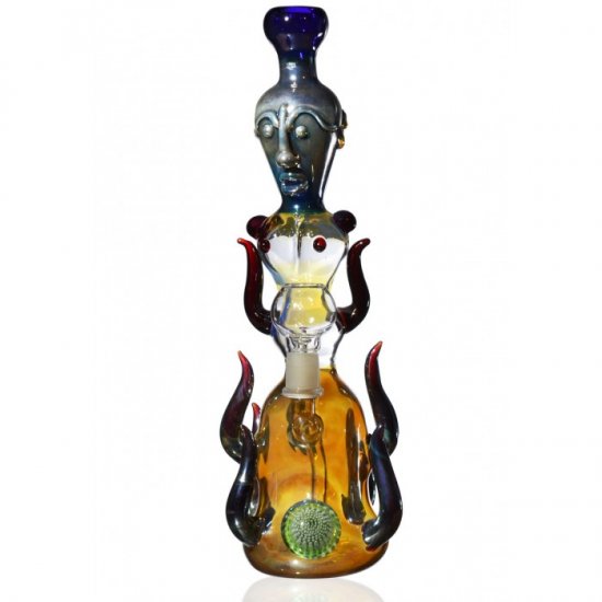 11.5\" Aztec Statue Oil Dome Water Pipe Fumed New