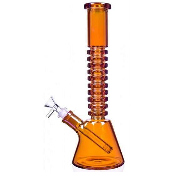 The Gold Mine 12\" Electro Plated Beaker Bong Iridescent / Amber New
