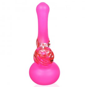 6" Mini Frosted Bubbler Pipe Pink New
