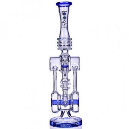 Twin Turbo Lookah 16" Double Barrel Recycler Bong Clear Blue New