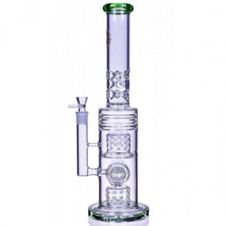 The Wicked Tower 18" Straight Swiss to Donut Perc Bong Teal New