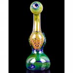 The Peacock 7" 24KT Golden Bubble Trap Sherlock Bubbler New