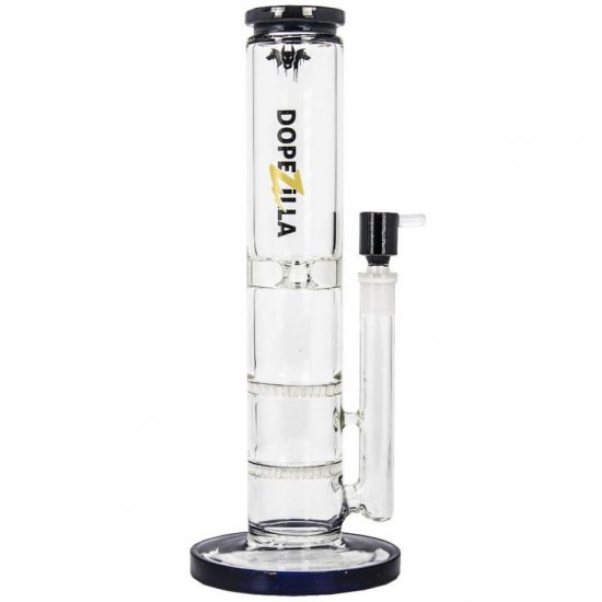 12\" Extra Heavy Dual Honeycomb Bong Water Pipe Black New