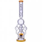 Lord Of Space Stone Lookah 21" Donut Recycler Domed Sprinkler Perc Bong Milky Amber New