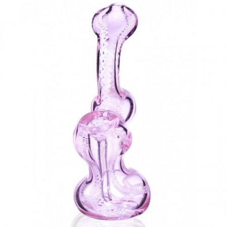 6" Twisted Art Swirled Bubbler Tinted Pink New