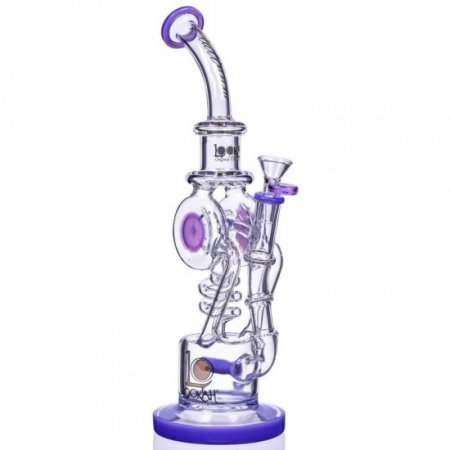 The Will 13" Lookah Tilted Inline Coiled Perc Bong Water Pipe Final Clearance Assorted Colors New