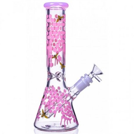 The Apiary 10" Honeycomb Beaker Bong Pink New