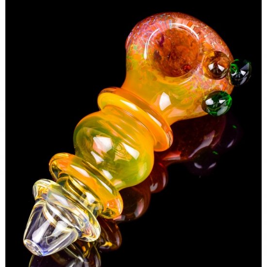 Outter Matter - 5\" Gold Fumed 24KT Fritted Glass Hand Pipe - Peach New