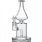 Grav Helix Clear Straight Base w/ Fixed Down stem Water Pipe New