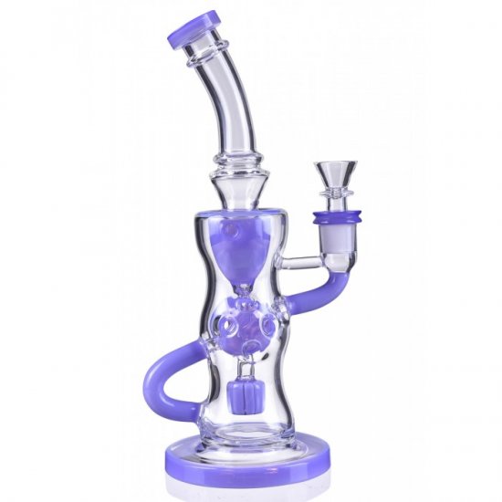 10\" Fab Egg Recycler Bong Water Pipe with 14mm Male Bowl Purple New