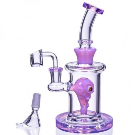 Chewbacca 8" Cylinder Base Alien Perc Bong Pink New