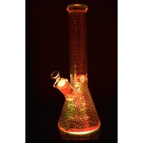 The Smoke Dance Floor 14" Iridescent Color Shifting Shiny Bong With Colored Lights and A Remote Control New