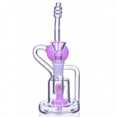 Exoskeletal Smoke 8" Dual Arm Showerhead Perc Recycler Purple New