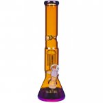 Gold Digger 13" Golden Fumed Chameleon Beaker Base Tree Perc Bong New