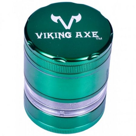 The Force Viking Axe 4-Part Glass Hybrid Grinder 63MM Green New