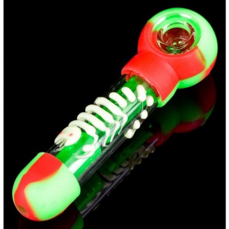 The Scorpion King - 6" Silicone Glass Spoon Pipe - Glow In The Dark Scorpion New