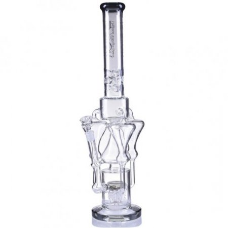 The Nordic Artifact Lookah Premium Series 21" Triple Tornado Chamber with Electric Sprinkler Perc Black Ice New