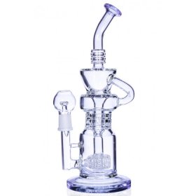 12 Inline Slotted Perc to Sprinkler Perc Recycler Bong New