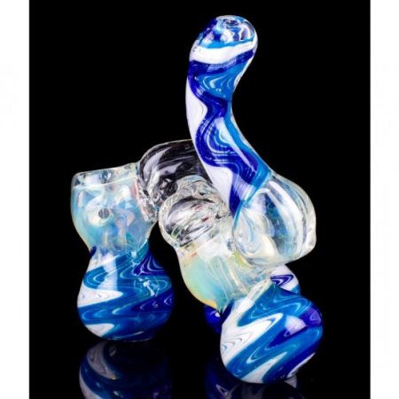 Smoke Triplets 6" Triple Chamber Golden Fumed Side By Side Bubbler New