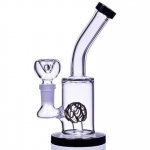 The Quaffle 6" Tilted Design Showerhead Bong Water Pipe Black New
