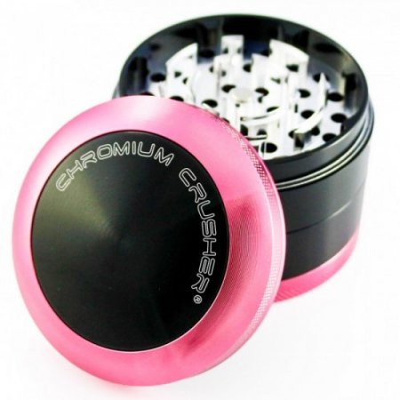 Mighty Morphin Pink Ranger Chromium Crusher Convex Cap Dual Four-Part Grinder 62MM Pink New