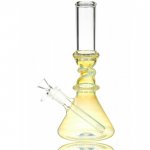 10.5" Twisted 24KT Gold Color Changing Bong Beaker Bottom Bong New