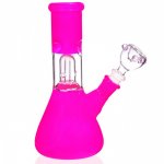 8" Percolator Girly Bong With Down Stem Diffuser And Bowl- Hot Pink New