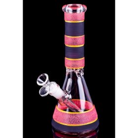 Cotton Candy 10" Dual Frosted Color Beaker Bong Red New