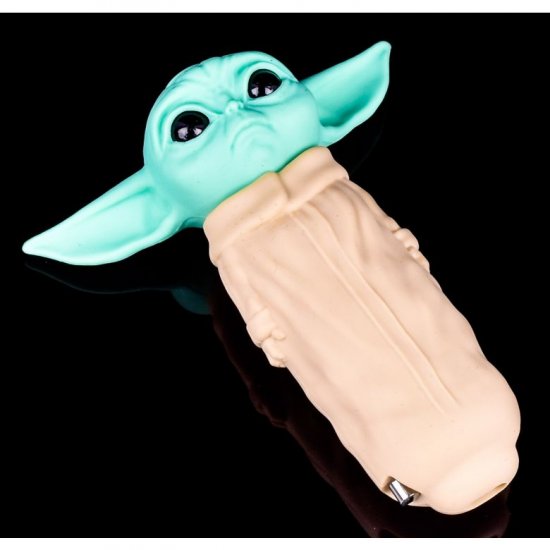 The Grogu - 5\" Silicone Baby Yoda Hand Pipe New
