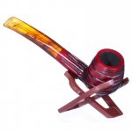5.5" Italian wooden pipe Cherry Ridged New