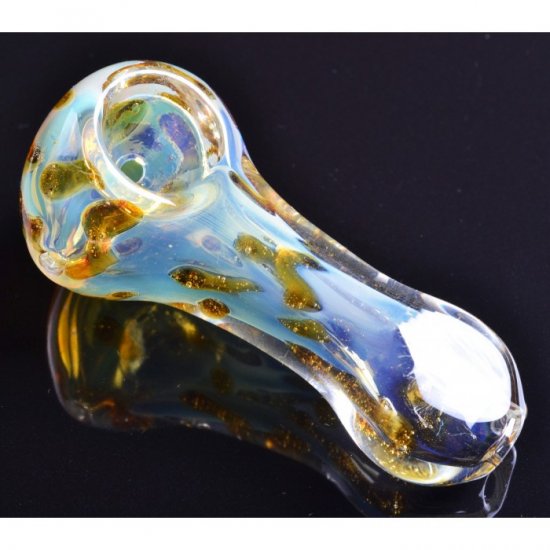 2.5\" Spotty Glass Pipe - Golden Fumed New