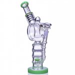The Colosseum Lookah 15" Donut Recycler Honeycomb to Sprinkler Perc Bong Winter Green New
