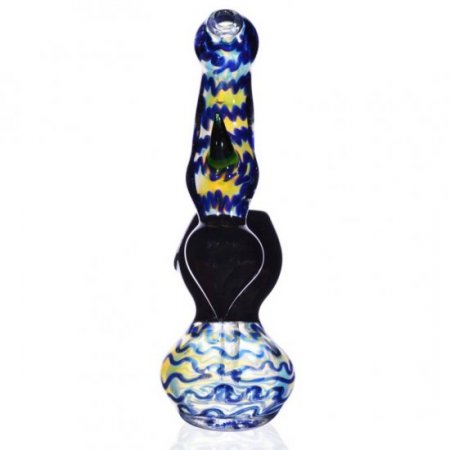 6" Spotted Bubbler Pipe Fumed New