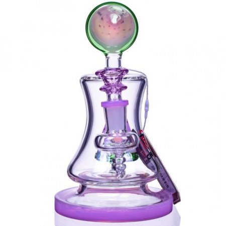 The Watermelon 7" Double Pyramid Funnel Perc Bong Pink New