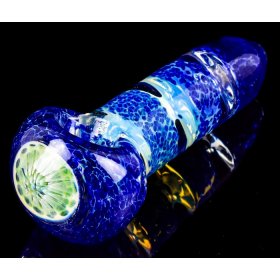 The Wormhole - 5 Golden Blue Fritt Glass Pipe New