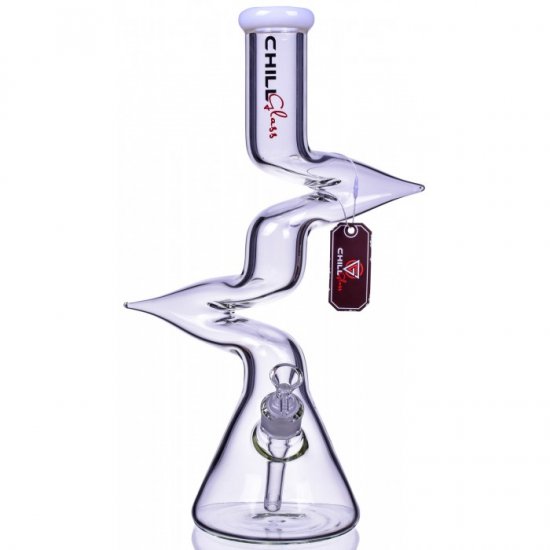 Chill Glass 17\" Double Monster Zong Bong Water Pipe White New
