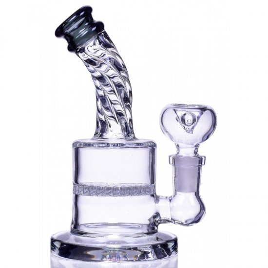 The Smokebrust 6\" Tilted Honeycomb Bong Water Pipe Clear Black New