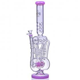 6 Speed SMOQ Glass 19" 6-Arm Coil Recycler Bong Purple New