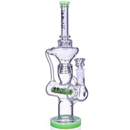 Nature Enforcer Lookah 17" Inline Recycler Perc Bong Milky Green New