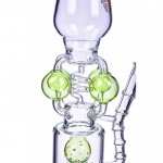 Blast Balls 17" Quad Ball Chamber Multi Perc Bong Green New