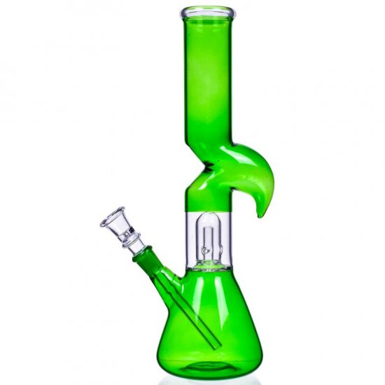 Smoke Rhinoceros 12\" Inline Dome Perc Zong Bong Green New