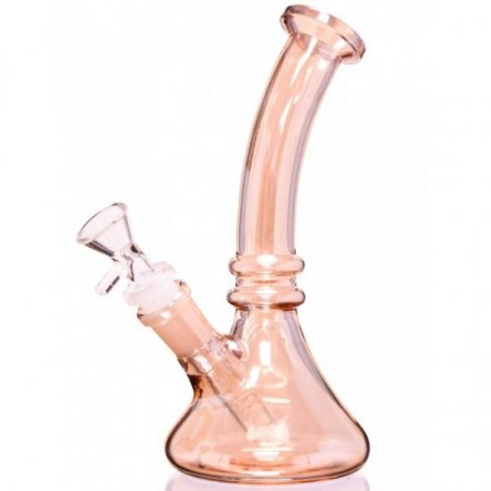 Royal Smoker's 8" Tilted Neck Shiny Bong Golden Fumed New